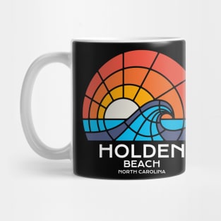 Holden Beach, NC Stained Glass Sunrise and Waves Mug